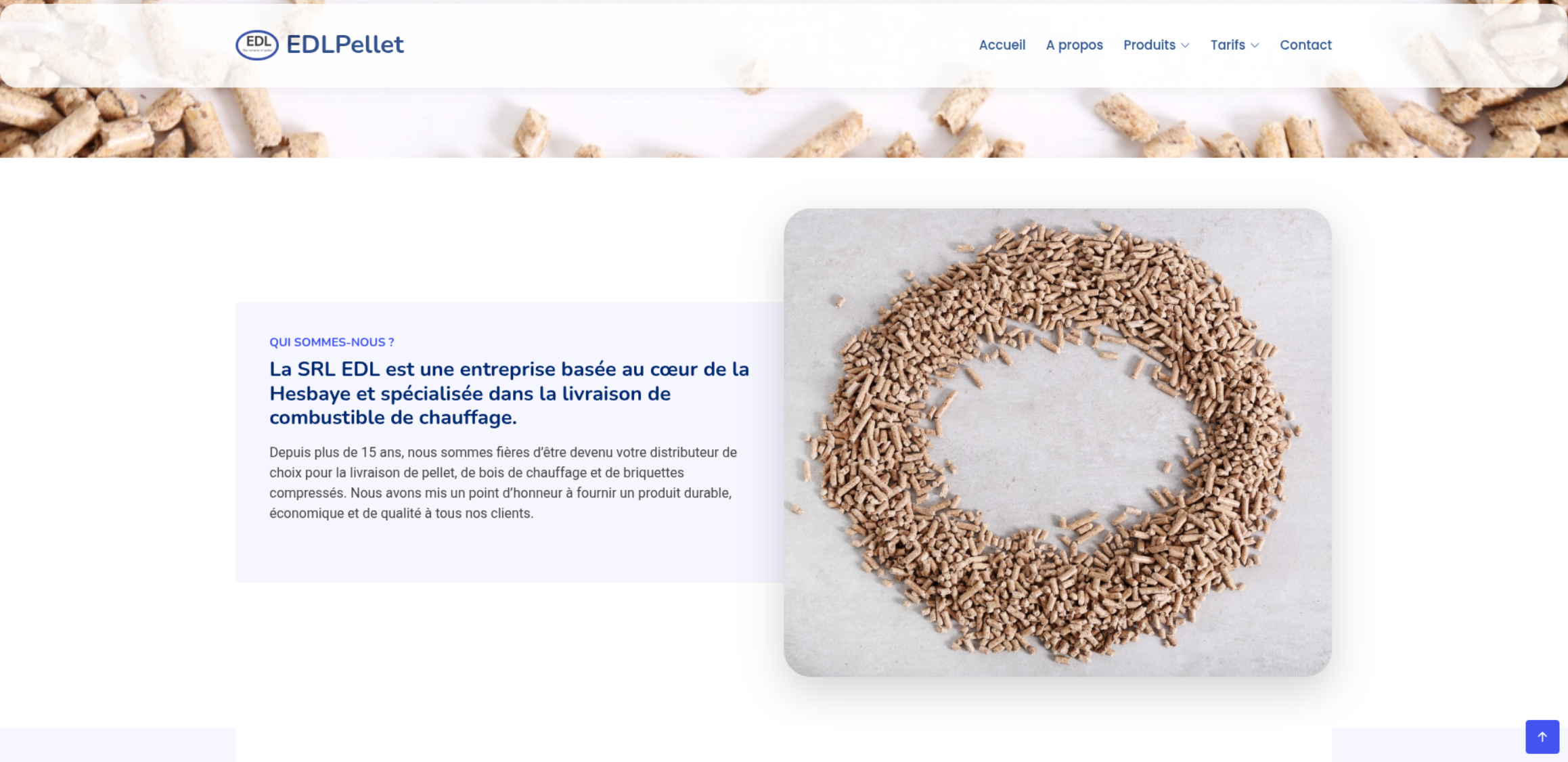 Aperçu du site EDL Pellets